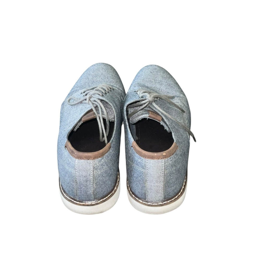 Crevo Bud Men's Navy Blue Chambray Canvas Lace Up Oxford Dress Shoes Size US 11 - Picture 7 of 8